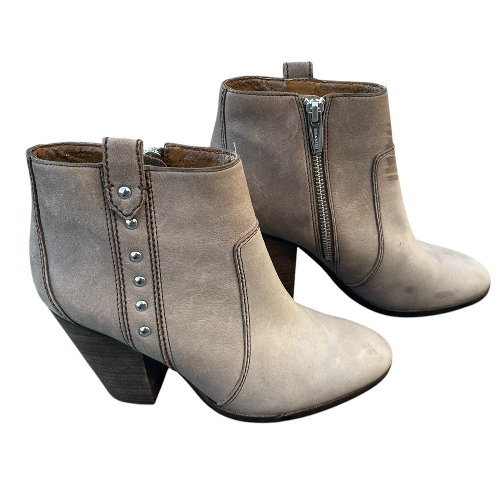 Coach Haven Tan Leather Studded Ankle Booties- Size 6B - Picture 2 of 14
